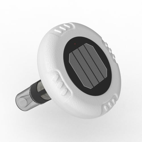 EverCrystal Ioniseur solaire de piscine - Anodes en cuivre autonettoyantes, contrôle intelligent et interrupteur à flotteur automatique, réduit 85 % de...