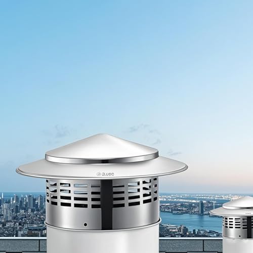 Sombrerete de chimenea de acero inoxidable de 20 cm resistente a la intemperie 8