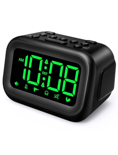 AuroraCalm Extra Loud Alarm Clock: 115dB Dual Alarms and 6 Unique Alarm Sounds for Heavy Sleepers -...