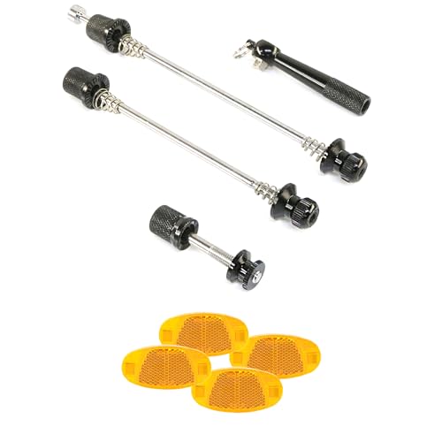 Point Schnellspanner Fahrrad Set mit Schnellspannhebel - VR 180mm, HR 145mm - mit Quick Release & Fahrrad Diebstahlschutz ideal für Alltag Tour & Pendler - Kompatibel mit Mountainbike E-Bike Rennrad