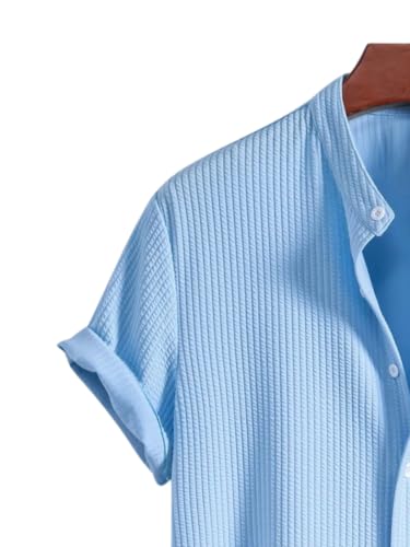 Image of GRECIILOOKS Men's Polycotton Regular Fit Casual Shirt | Stylish | Printed | Solid | Short Sleeve | Trendy (Available in Plus Size)