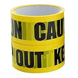 CALLARON 2 Rollen Absperrband Gelb Schwarz 70mm X 100m Pe Witterungsbeständig Reißfest Warnband für Gefahrenbereiche Baustellen Sicherheitsschutz