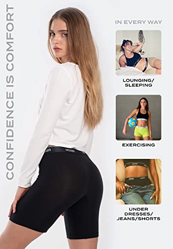 Image of Woxer Womens Boxers - Biker 9 inch Boy Shorts Underwear for Women, Modal Boxer Briefs, Chafe Free, Womens Underwear
