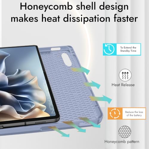 Image of Robustrion Case for Moto Pad 70 Pro 13 inch Cover Case with [Pencil Holder] [Soft Flexible Case] for Motorola Pad 70 Pro 13 inch Cover Case [Auto Sleep Wake Support] - Lavender