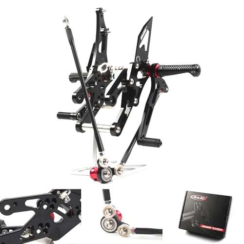 Arashi Version 2.0 Adjustable Rearsets for Honda CBR1000RR 2004-2007, CBR600RR 2003-2006, Black