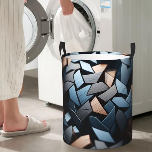 Panier à linge autonome de forme irrégulière en tissu imperméable et pliable - 7