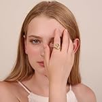 18K Gold Plated Initial Adjustable Ring for Women - Image 2