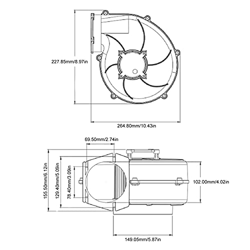 Marine Bilge Air Blower, Kitchen Air Blower, High Volume Air Flow And Durable Motor, Suitable For Ventilation For Engine Compartments, Galleys, Bilges(24V) #TOP1