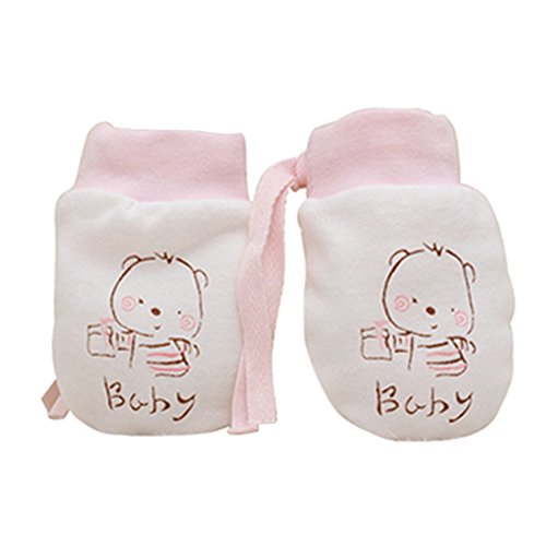 Kariwell Baby Boys Girls Gloves, 1 Pairs Cute Baby Infant Anti Scratch Mittens Soft Newborn Rope Gloves