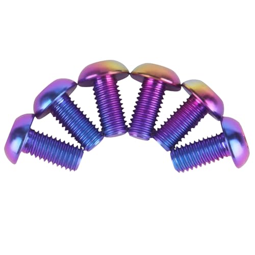 Image of 6PCS Titanium Bike Screw M5x10mm Bicycle Disc Brakes Rotor Bolts Torx T25 Head (Candy Colors)