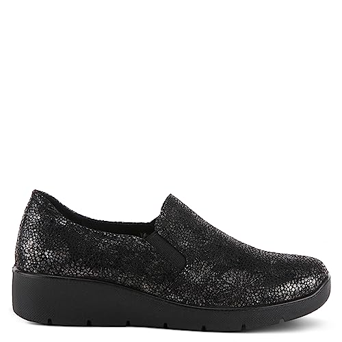 Image of Flexus Spring Step Pellegrini Women's Loafer - Embossed Clogs Platform Loafers for Women - Stretchable Casual Slip On Shoes