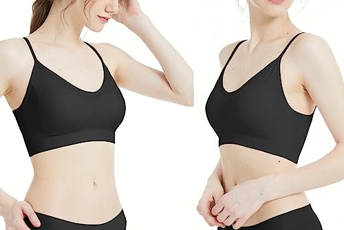 Image of Padded Bralette for Women Straps Sleep Bras Seamless Yoga Sport Bras