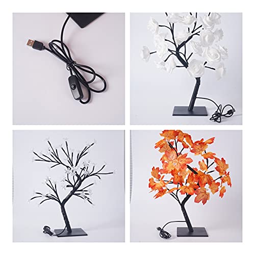 2021 LED Cherry Blossom Light Rose Maple Blad USB Switch Tree Light Room Decoration Gift Night Light (Size : 24 lights… - Afbeelding 3