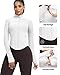 AVGO Women's Cropped Running Workout Jackets Zip Slim Fit Athletic Tops with Thumb Holes(White, S)