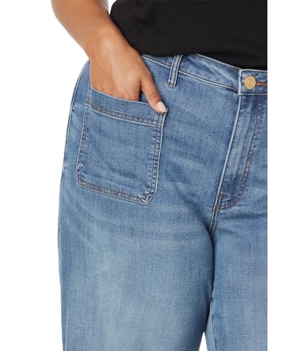 KUT from the Kloth Women's Meg High Rise Wide Leg Zip Fly-Raw Hem Patch Pockets3