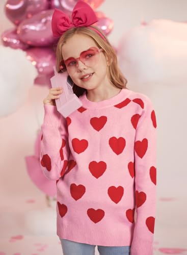 Valentine's Girls Heart Pattern Knit Sweater 5-14 Years4