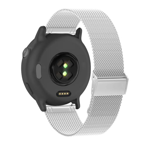 [ToVioc] 20 mm �o���h Garmin Approach J1/Forerunner 570 42 mm/Approach S50/Approach S44/vivoactive 6 �Ή� �����x���g�X�}�[�g�E�H�b�`�o���h �~���l�[�[���b�V���x