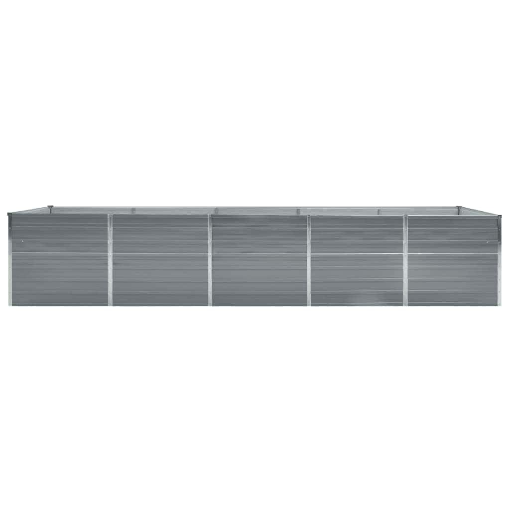 vidaXL Arriate de Jardín Plantas Macetas Mobiliario Muebles Hogar Casa Decoración Exterior Bricolaje Acero Galvanizado Gris 400x80x45 cm