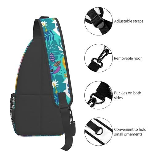 Crossbody Bags for Men, Cartoon Sling Bag, Cute Casual Chest Bags, Adjustable Strap Travel Shoulder Bag for Running Work and Outdoors4