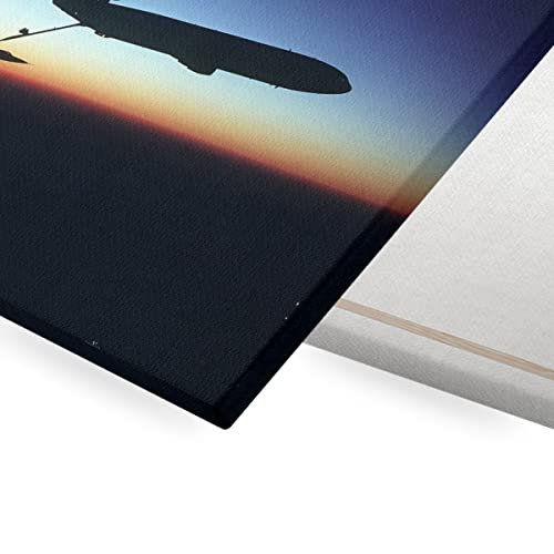 Tableau Avion de Chasse Militaire Jet Combat US Army Refueling Toile Imprimée 90x60 cm