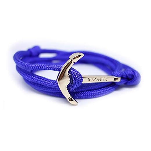 TED HMP armband ankare Marine Wikinger guld herr dam rep blå