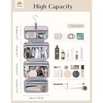 Travel Hanging Toiletry Bag for Women - Waterproof Cosmetic Organizer with Clear Window, Lightweight Bathroom Bags for Essentials, Makeup, Shampoo, Toiletries Pink, Medium - Image 3