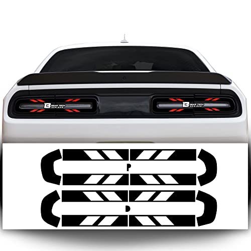 BOGAR TECH DESIGNS - Rear Taillight Race Track Blackout Vinyl Overlay Decal Cover Compatible with Dodge Challenger 2015-2022, Gloss Type C