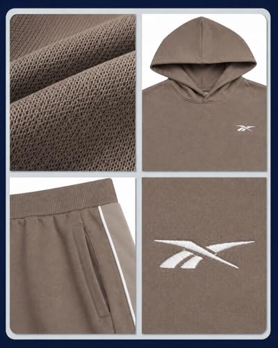 Image of Reebok Boys Active Shorts Set - 2 Piece /3 Piece Athletic Performance Stretch Hoodie Sweatshirt Gym Shorts and Shirts for Boys