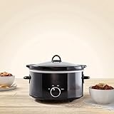 4-Quart Black Classic Slow Cooker, Removable Stoneware Pot with Sealed Glass Lid, 3 Heat Settings Cool-Touch Handle, Family Size Electric Slow Cooker for Stews Soups Chili, 2026 Kitchen Essential