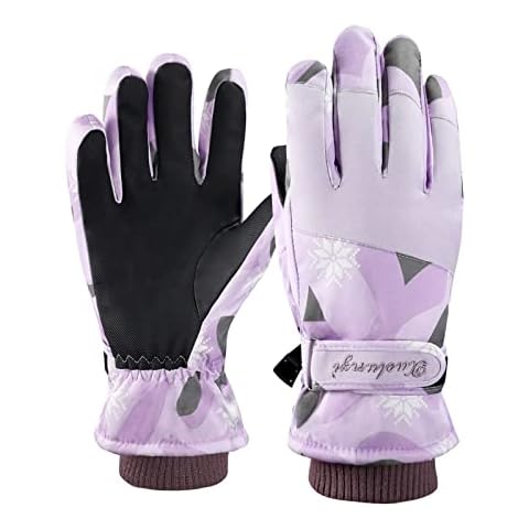 Winter Thermal Gloves Touchscreen Women Coldproof Ski Gloves Gloves Waterproof Gloves for Cycling Running Climbing Hiking Outdoor Sports Hiking Motorbike Running Warm, Purple Cover