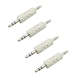 ZCLGOOD 4PCS 3.5mm Male to Male Audio Adapter, Metal 1/8 inch Stereo Jack Coupler Connector for Headphone Extension, Audio Cable Joiner for PC MP3 Player Car AUX Transmitter, Silver