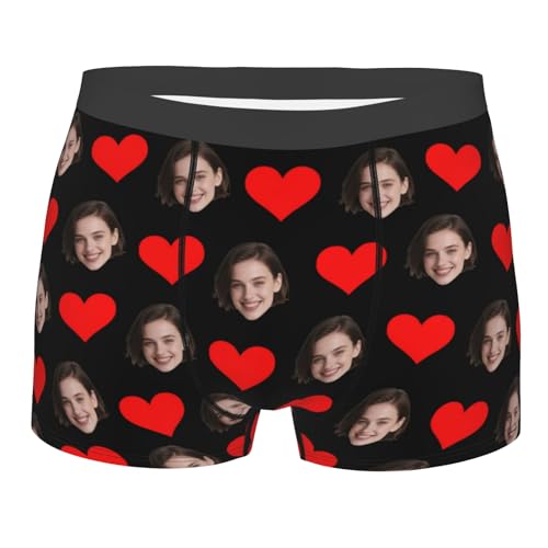 BestCustomSt Personalisiert Boxershorts Mit Gesicht Foto Personalisierte Unterhose Männer, Lustige Boxershorts Herren Personalisiert Unterhosen Männer mit Bild Personalisierte Geschenke Männer