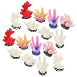 YARNOW Decoración de Arrecife de Artificial 16 Piezas para Peceras Simulación Realista en Resina Colores y Accesorio Decorativo para Acuarios Pequeños y Medianos Adecuado para