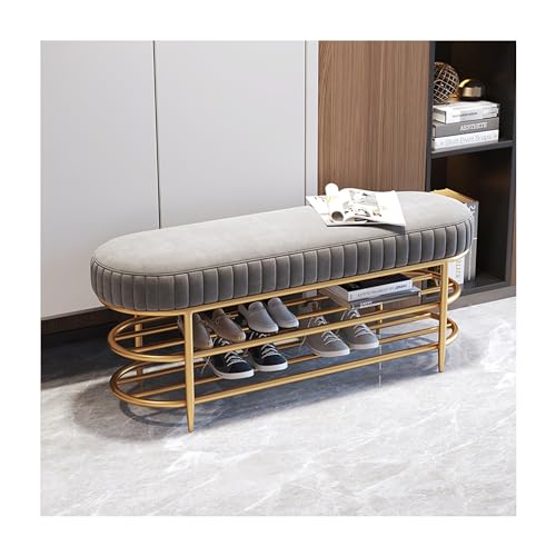 Banc à chaussures industriel à 2 niveaux avec coussin d'assise confortable