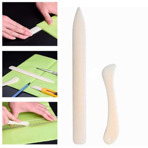 Image of Paper Creaser 2 Pieces Set (Bone Folder & Crease Marker) for Creative Card Making, Scrapbooking, Box Making
