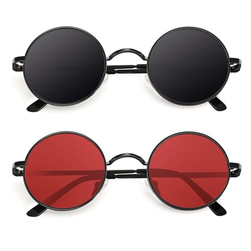 Image of CGID Retro Round Polarized Sunglasses Mens Womens Circle Metal Hippie Shades UV400 Protection E01