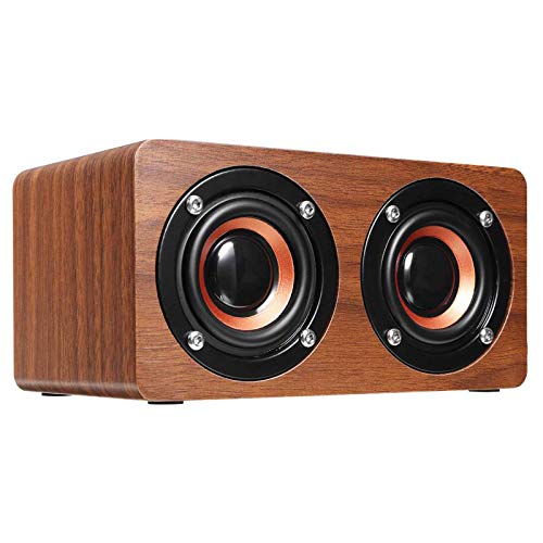 Drahtloser hölzerner Bluetooth-Lautsprecher aus Holz Tragbarer Shock Bass Wecker Subwoofer Soundbar FM-Radio Musik-Player TF/USB, A.