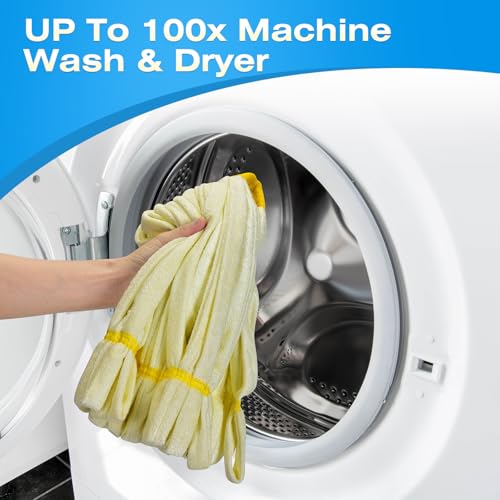 Image of Matthew Cleaning Microfiber Tube Mop(Large,Yellow,3Pack) Heavy Duty Mop Head Replacement,Excellent Absorbency,Premium launderability,Reusable,Loop end for Home,Commercial and Industrial Use