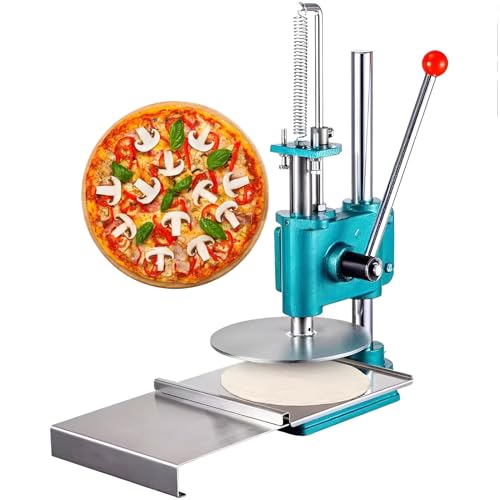 Máquina de prensa de masa de pizza, prensa de masa comercial portátil con placa de acero inoxidable y papel de hornear para hacer pizza