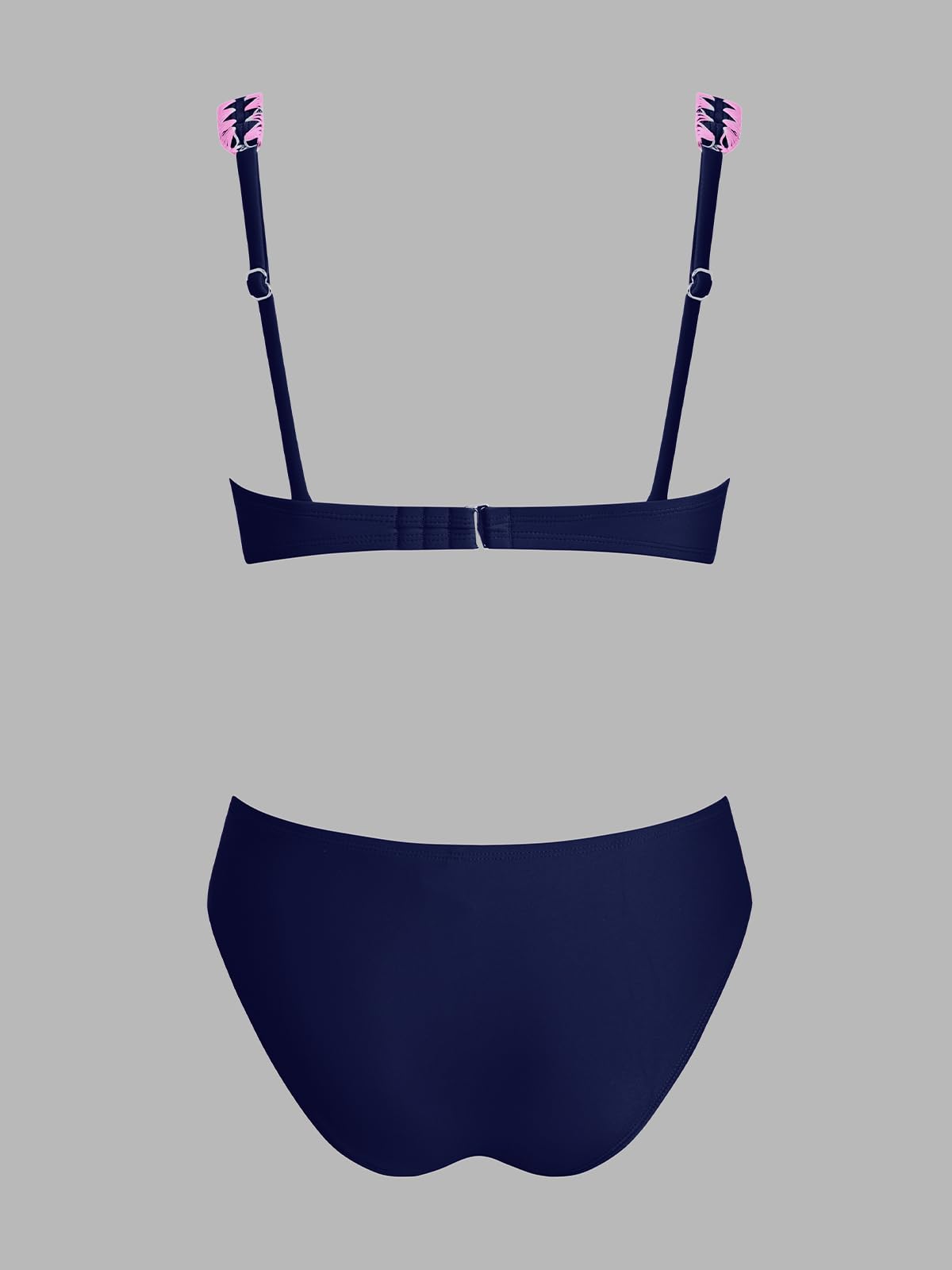 CUPSHE Damen Bikini Set Herzausschnitt Verstellbare Breite Träger Nähte Mittlerer Bund Badeanzug