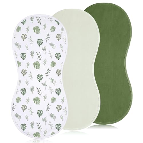 Hahafelt 3 Pcs Baby Changing Pad Liners,Natural Style,Green