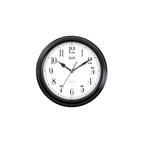 Image of Ajanta Home Decor Clock 12 Inch (310mm) Black | Stylish Silent Sweep Wall Clock | Luxury Modern Design | Model 4067