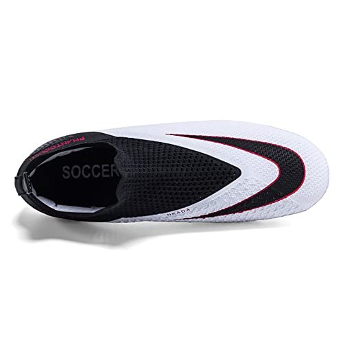 Mens Soccer Cleats Shoes Youth Breathable Athletics Football Boots Outdoor Firm Ground Turf Training Sneakers 8.5 #TOP2