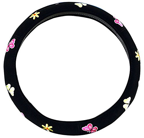 Mayco Bell Automotive Women Embroidery Cute Car Steering Wheel Cover (Butterfly) #TOP26