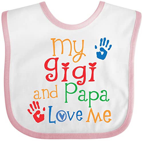 inktastic Gigi and Papa Love Me Grandkids Baby Bib