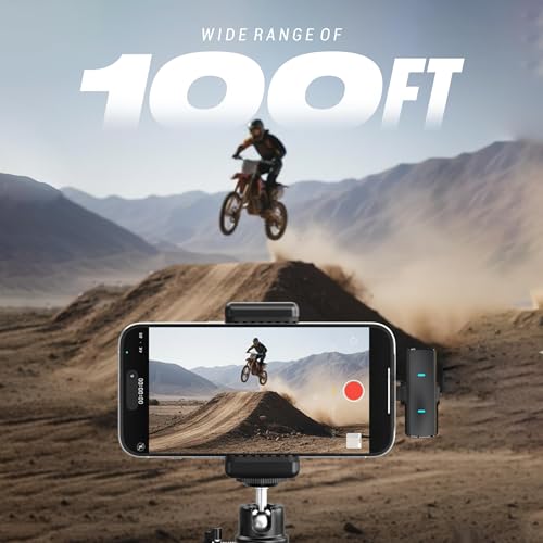 Image of AROPRE Wireless Lavalier Microphone Dual Mics with Level 3 Noise Reduction, Low Latency & Real-Time Monitoring, 8Hrs Battery, Type-C for iPhone and Android, Vlogging, Live, Interview