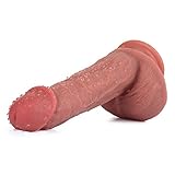 Double Layered Realistic Dildo for Adults, SXOVO 8.27 inch Sex Toys Liquid Silicone Dildo with Hands-Free Suction Cup for Women Sex Fun, Fake Penis for Vaginal G-spot and Anal Massager