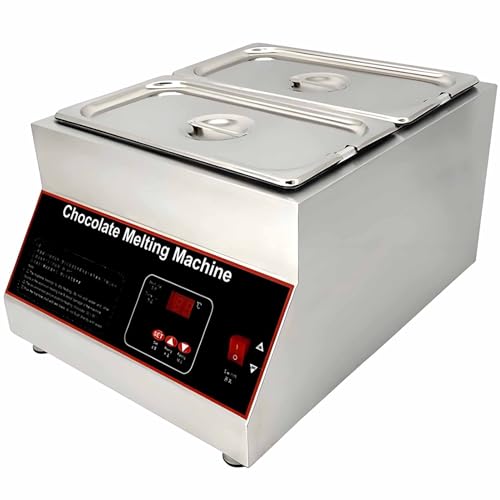 SHENGSHIYU Maquina para Chocolate Caliente,No Requiere Agua,Control Preciso de Temperatura 0~95℃,Olla Interior de Acero Inoxidable,Máquina Comercial para Derretir Chocolate 2Pot