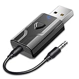 Receptor transmisor Bluetooth 5.0 para TV, 2 en 1 Adaptador Bluetooth Audio Coche con Pantalla LCD Visible, Jack 3.5mm para Música y Audio Desde TV, PC y Auriculares,Fuente de Alimentación USB