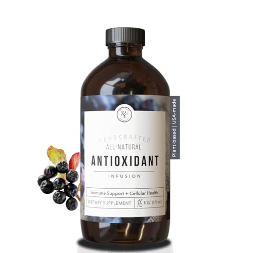 Rowe Casa Organics Antioxidant Infusion with Aronia Blueberries & Cranberries Handcrafted Liquid Vitamin C Syrup for Daily Wellness & Overall Vitality 16 Fl Oz